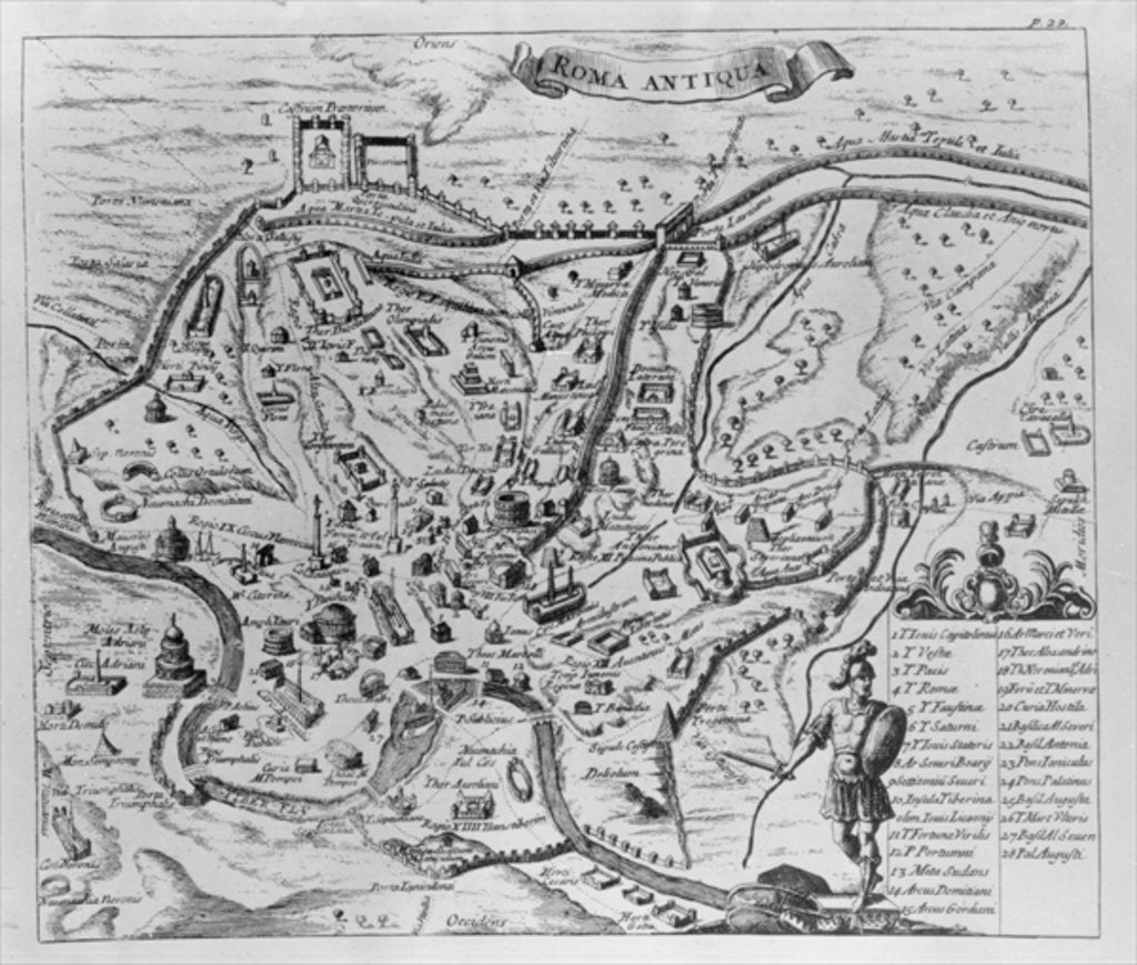 Detail of Map of Ancient Rome by English School