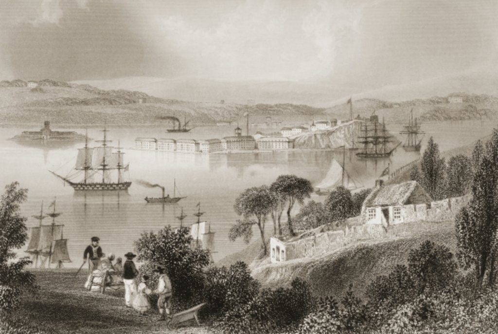 Detail of The Cove of Cork, County Cork, Ireland by William Henry (after) Bartlett