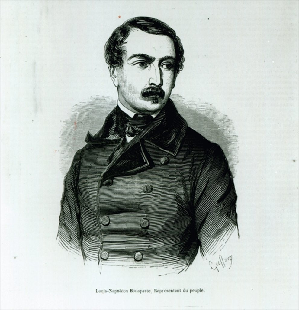 Detail of Portrait of Louis-Napoleon Bonaparte as a Representative of the People, 1848 litho) by Charles Michel Geoffroy