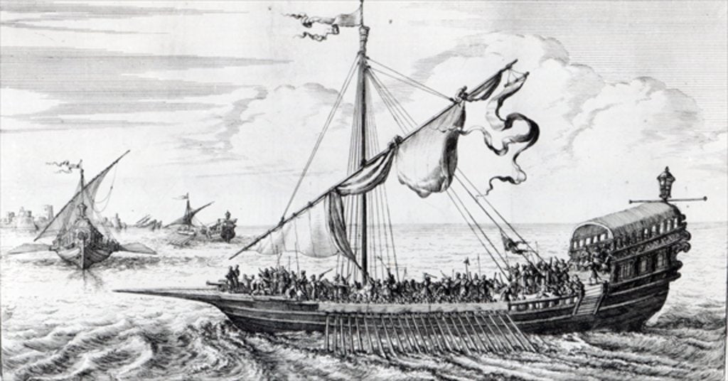 Detail of Barbary Galleys by Dutch School