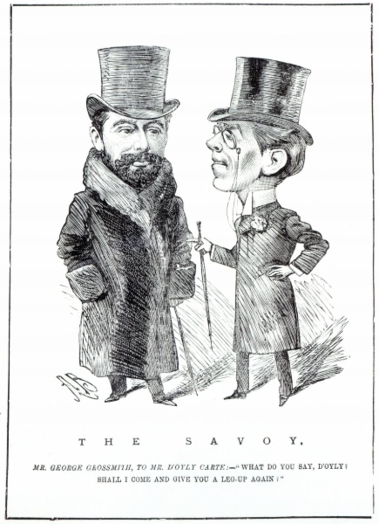 Detail of George Grossmith Jnr. and Richard D'Oyly Carte at 'The Savoy' by English School