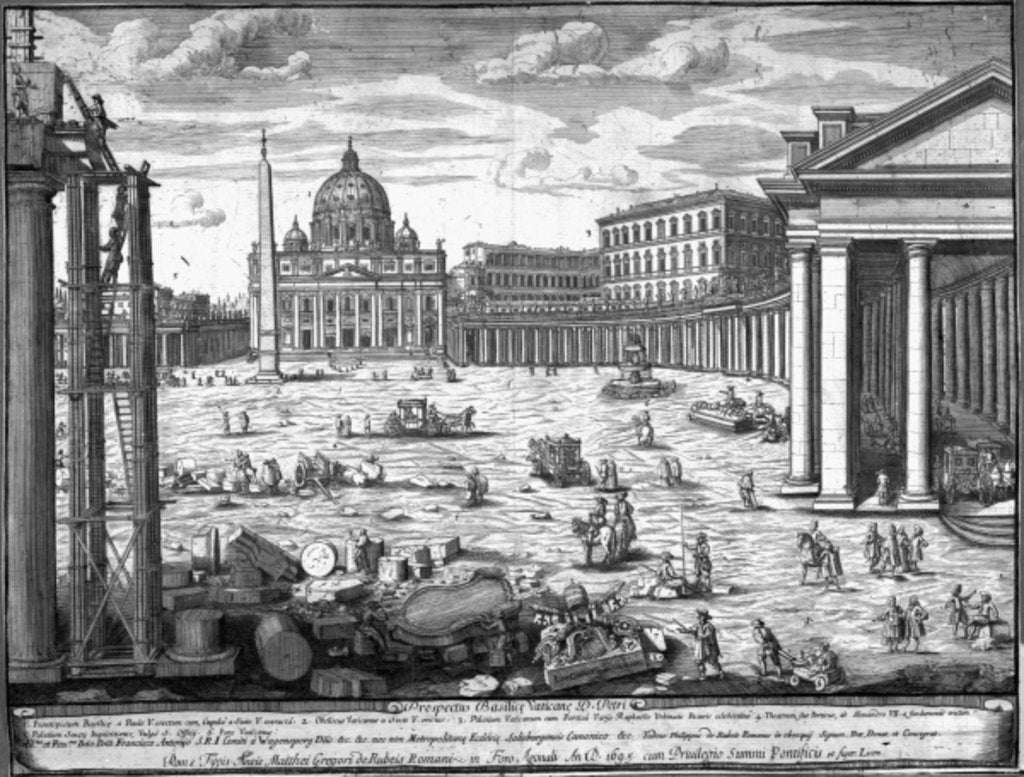 Detail of View of St. Peter's, Rome by Giovanni Battista Piranesi