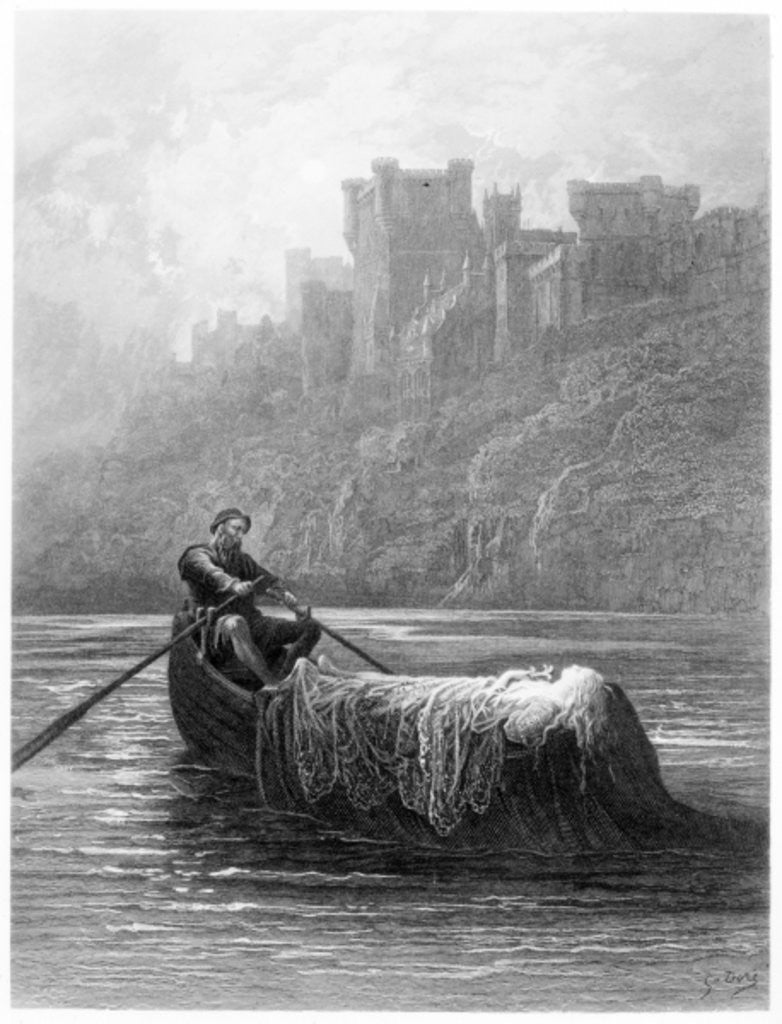 Detail of The Body of Elaine on its way to King Arthur's Palace by Gustave Dore