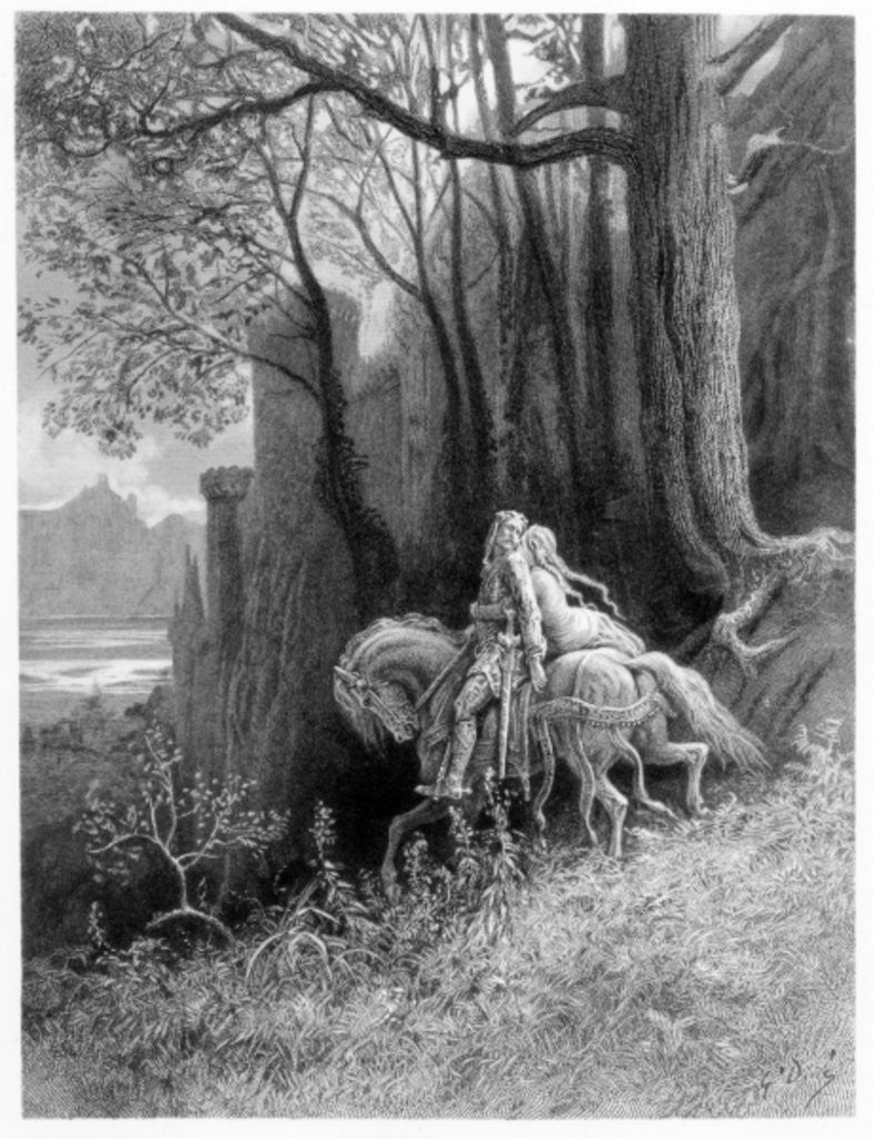 Detail of Geraint and Enid Ride Away by Gustave Dore
