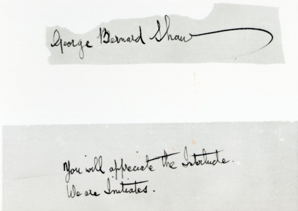 Detail of Signature of George Bernard Shaw by Anonymous