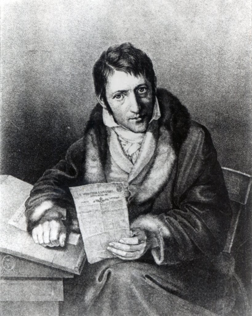 Detail of Charles-Joseph Panckoucke holding a copy of 'Le Moniteur Universel' by French School