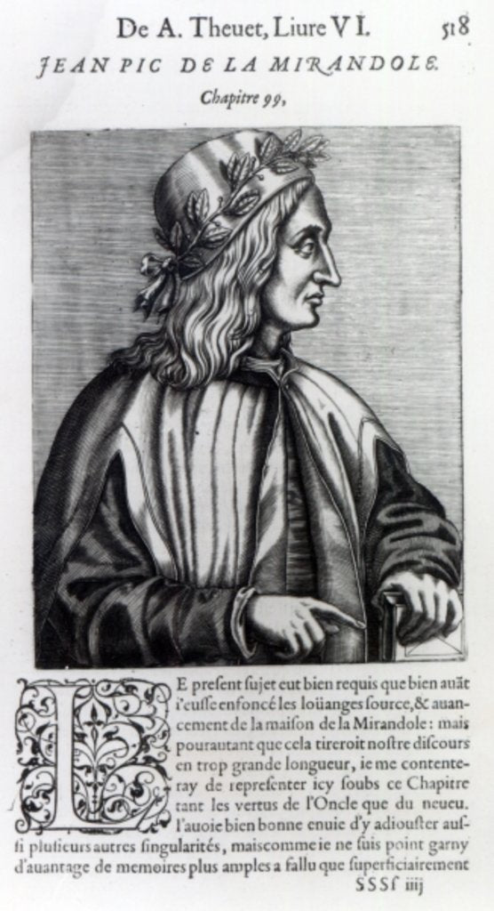 Detail of Giovanni Pico della Mirandola by Andre Thevet