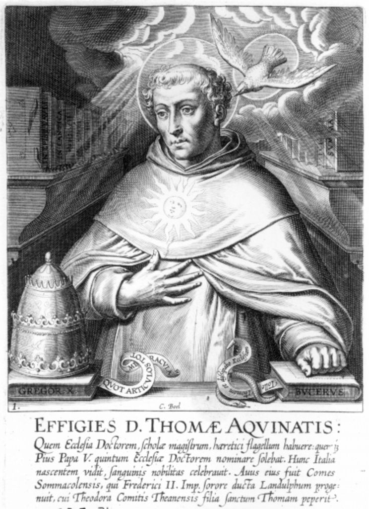 Detail of St. Thomas Aquinas by Cornelis Boel