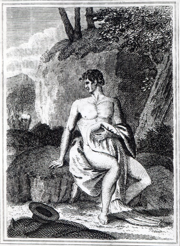 Detail of Mungo Park in Africa, an illustration from 'Travels in the interior districts of Africa: performed in the years 1795, 1796, and 1797' by English School