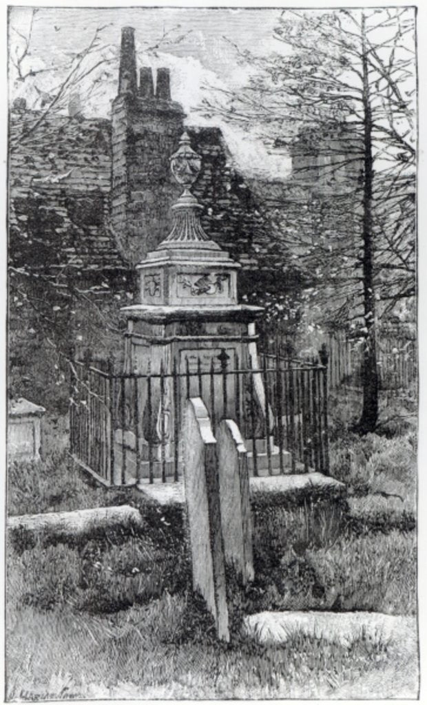 Detail of Hogarth's tomb in Chiswick Churchyard by English School