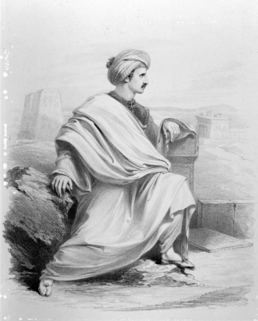 Detail of Edward William Lane as 'A Bedouin Arab' by Richard James Lane