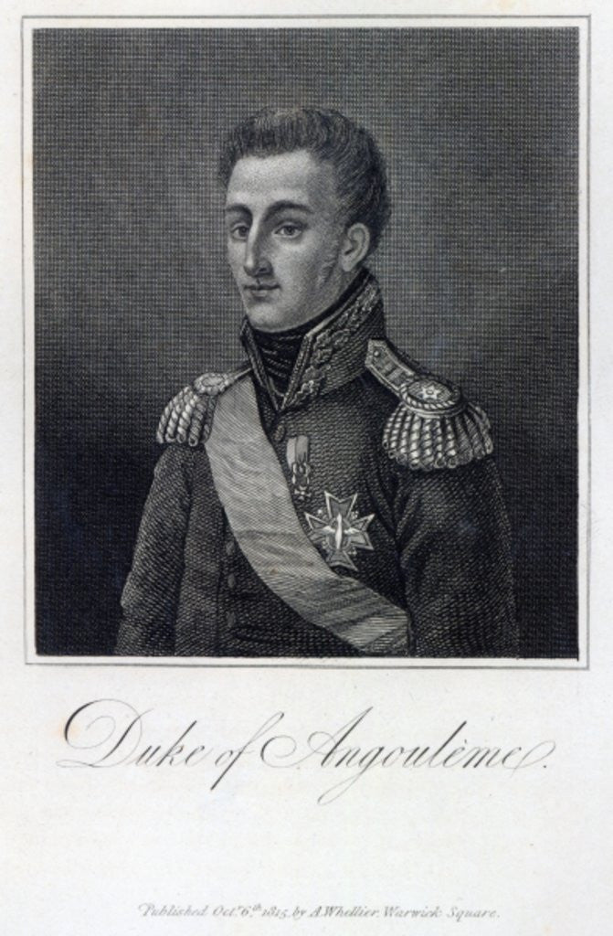 Detail of Louis-Antoine de Bourbon Duke of Angouleme by English School