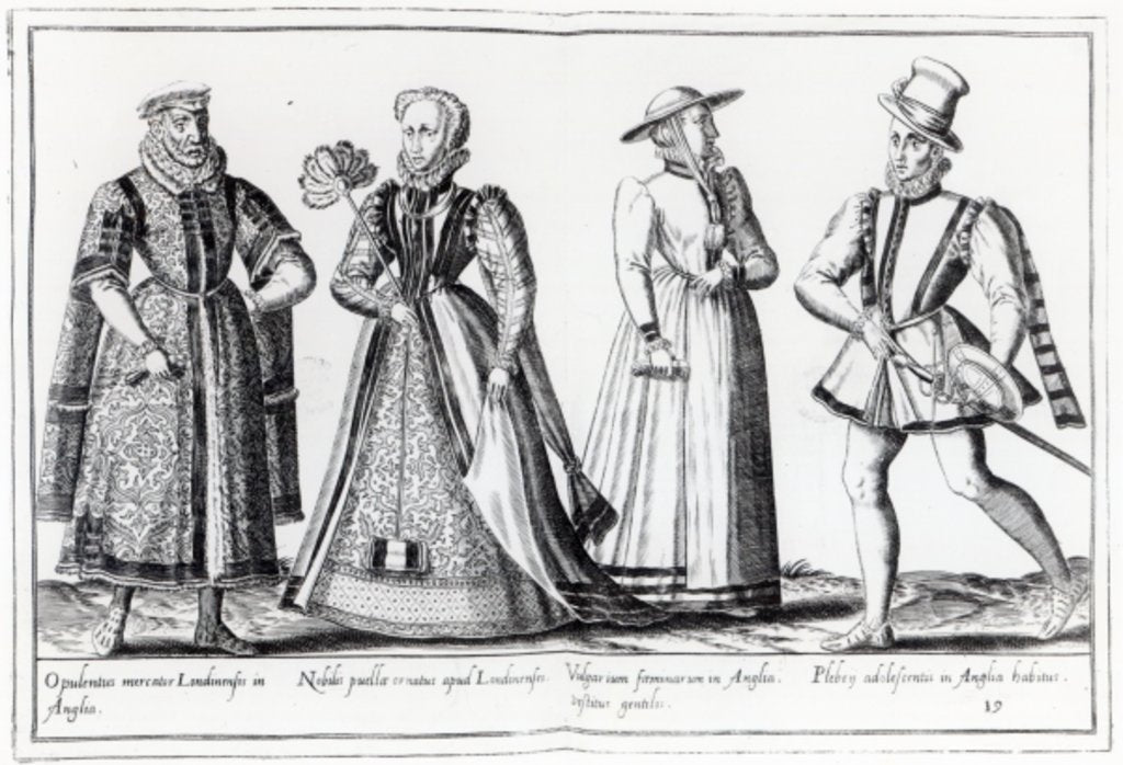 Detail of Fashion during the Tudor Period by French School