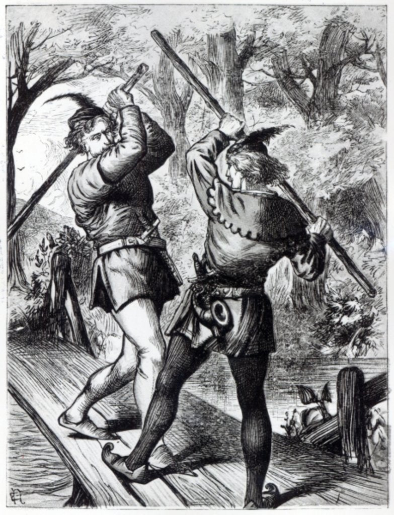Detail of Robin Hood and Little John by English School