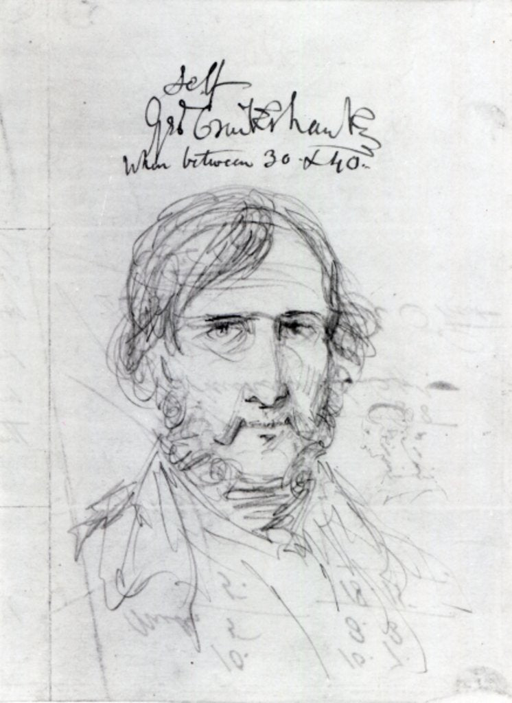 Detail of Self portrait by George Cruikshank