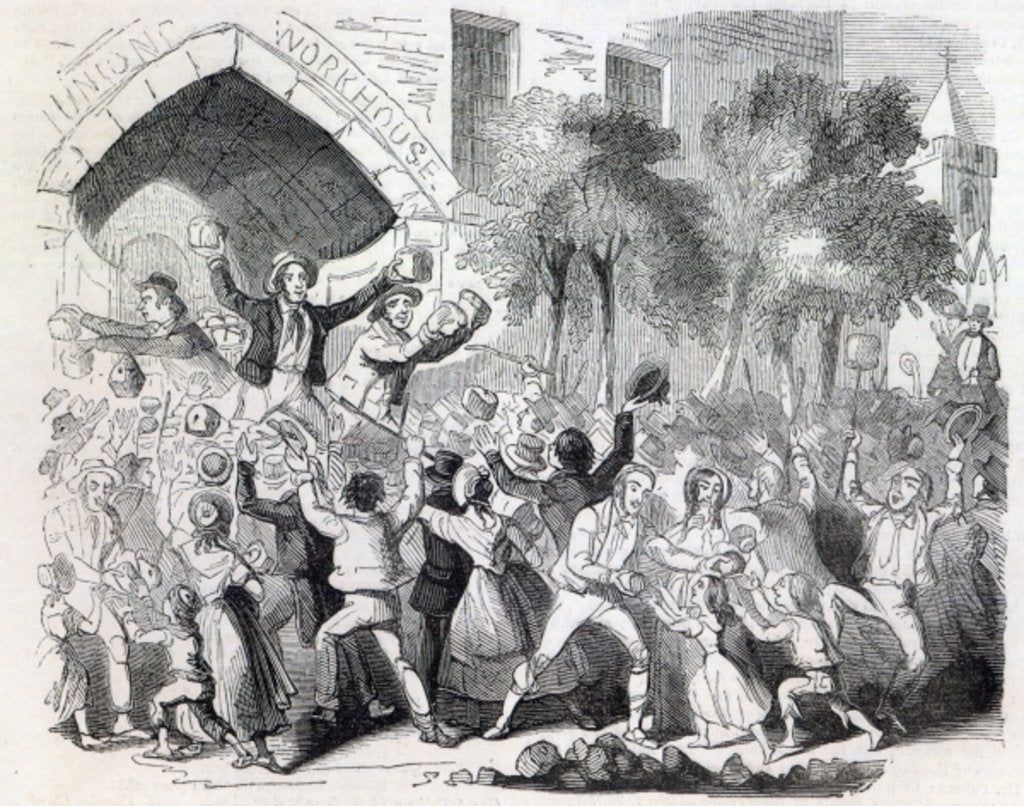 Detail of Attack on the Workhouse at Stockport in 1842 by English School