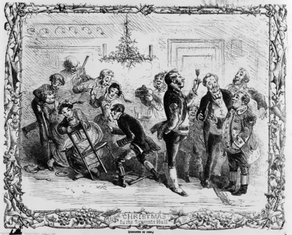 Detail of Christmas in the Servant's Hall by Hablot Knight Browne