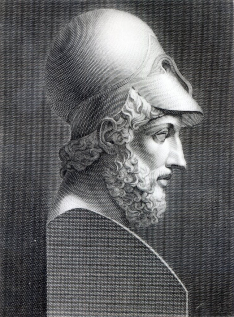 Detail of Bust of Pericles by Giuseppe Longhi