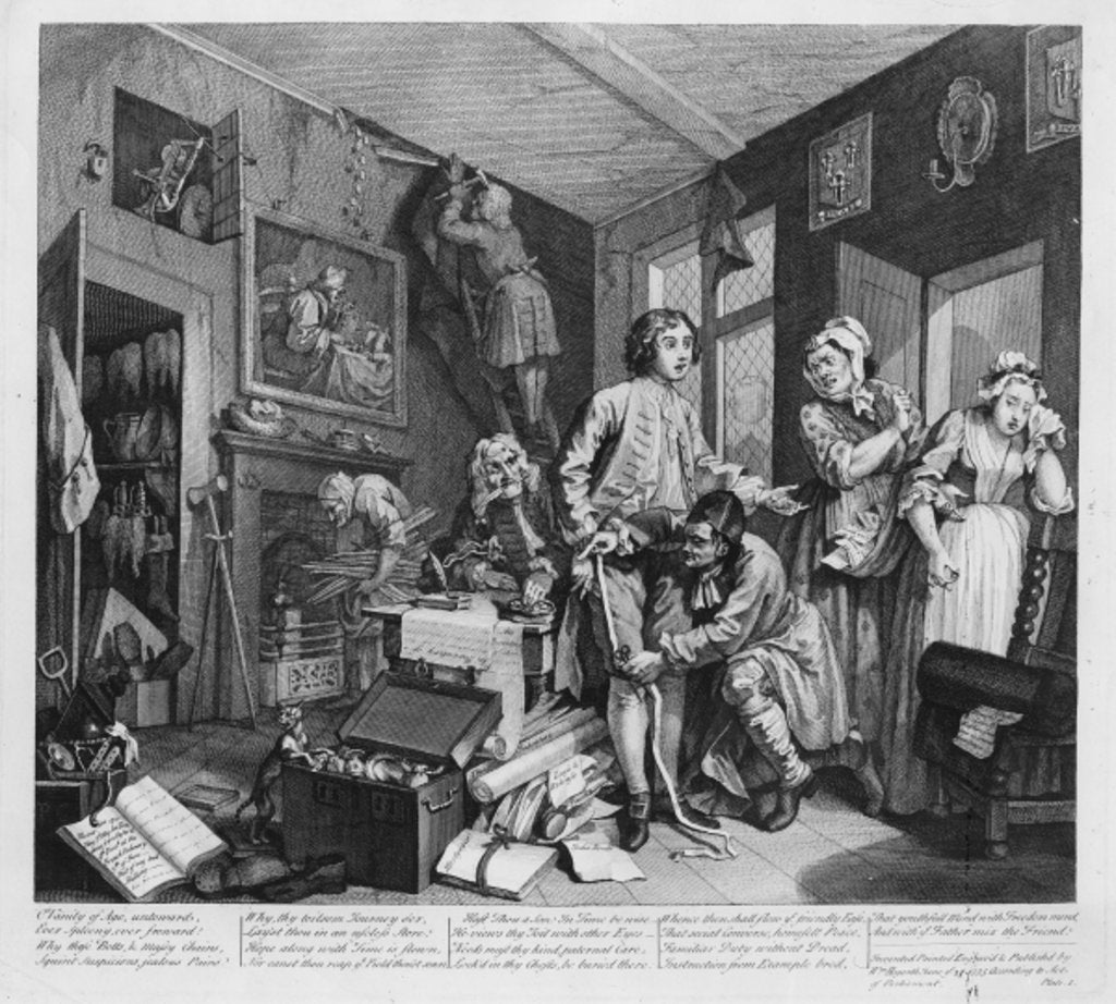 Detail of Scene I: The Rake Taking Possession of his Estate, 1735 by William Hogarth