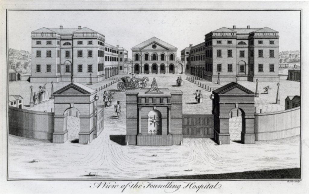 Detail of A View of the Foundling Hospital, 1756 by Benjamin Cole