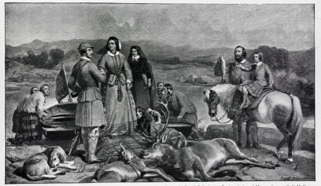Detail of Queen Victoria landing at Loch Muick, after the painting of 1850 by Edwin Landseer