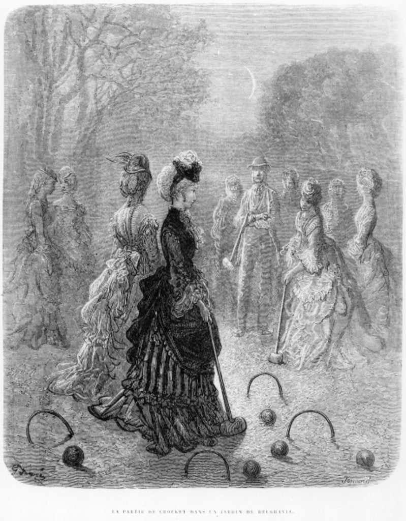 Detail of A Game of Croquet by Gustave (after) Dore