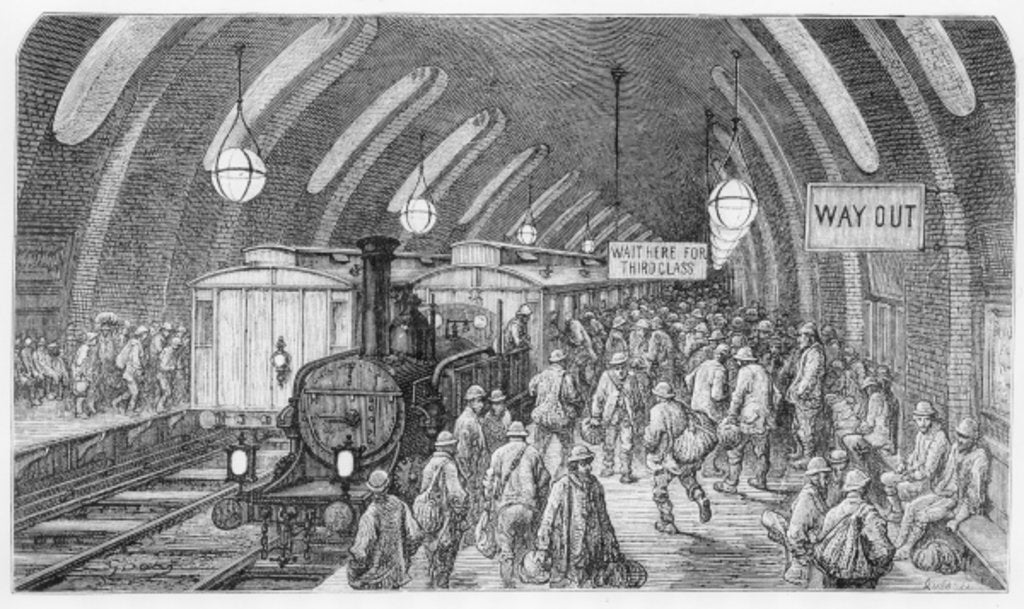 Detail of The workmen's train, 1872 by Gustave Dore