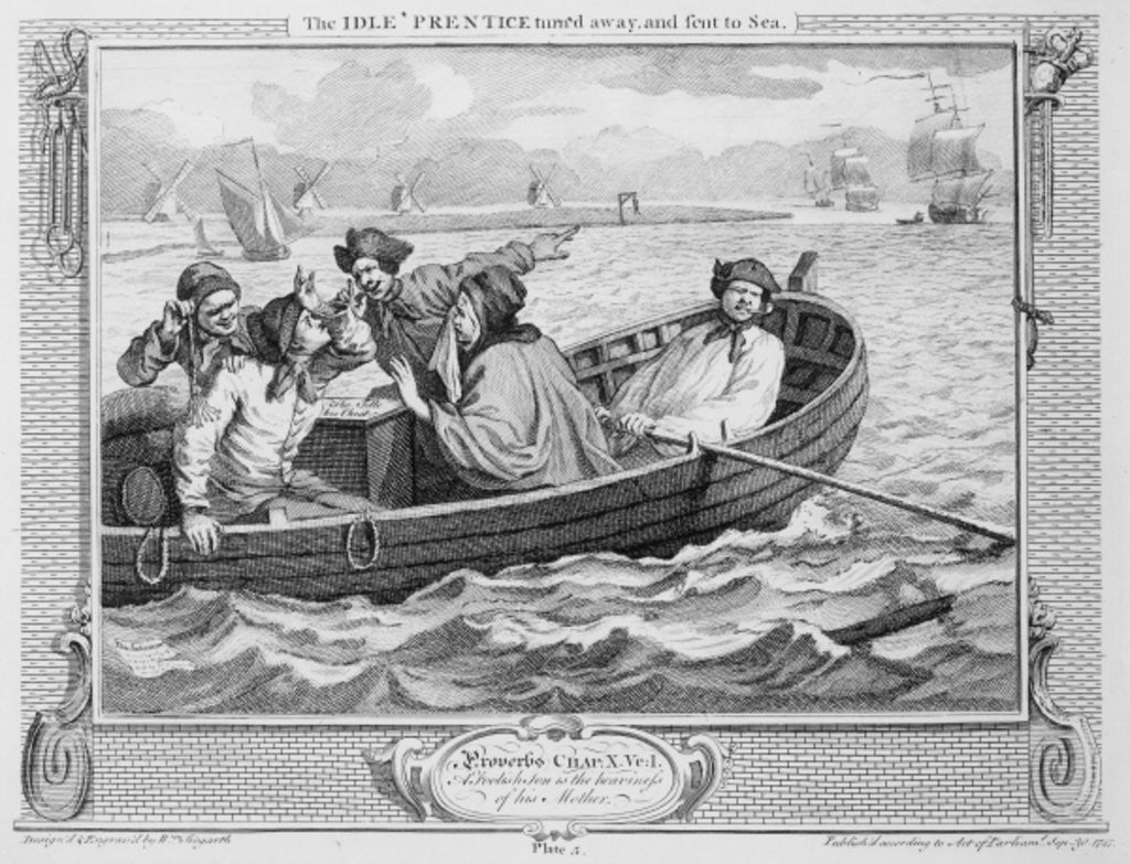 Detail of The Idle 'Prentice Turned Away and Sent to Sea by William Hogarth
