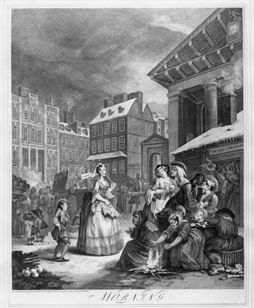 Detail of Times of the Day, Morning, 1738 by William Hogarth