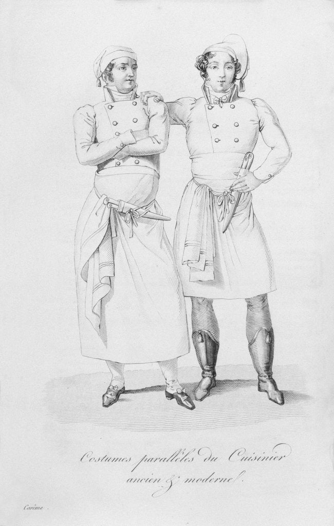 Detail of Costumes of cooks from different eras by Marie Antoine Careme