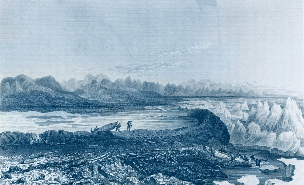 Detail of Launching Boats across a Reef opposite to Mount Conybeare by George Back