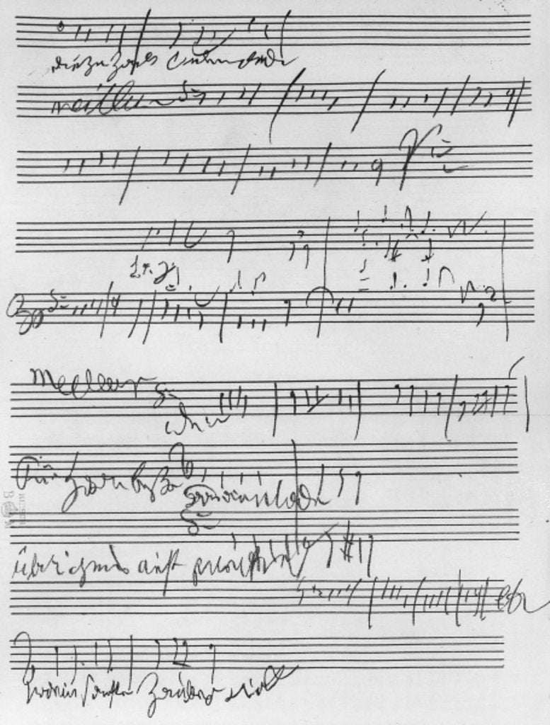 Detail of Handwritten musical score by Ludwig van Beethoven