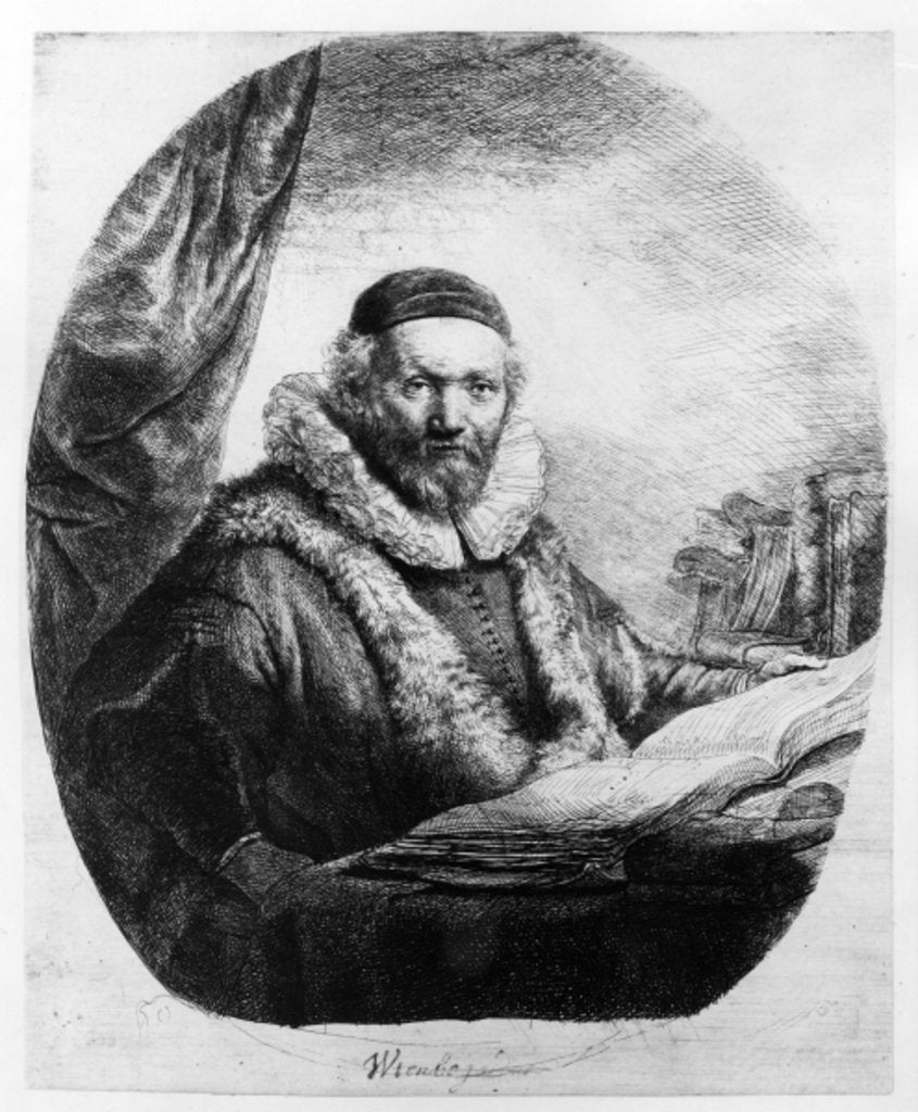 Detail of Jan Uytenbogaert, Preacher of the Remonstrants, 1635 by Rembrandt Harmensz. van Rijn