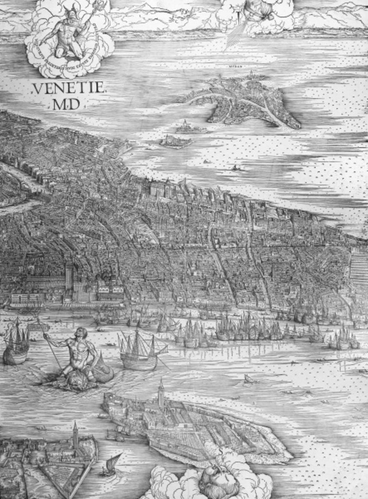 Detail of Grande Pianta Prospettica - Venice, c.1500 by Jacopo de' Barbari