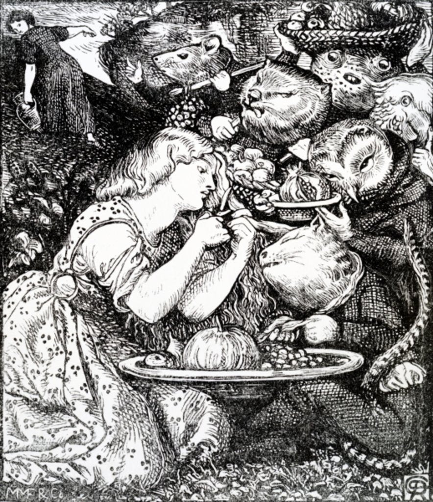 Detail of Frontispece to 'Goblin Market and other poems' by Christina Rossetti, engraved by William Morris, c.1865 by Dante Gabriel Rossetti