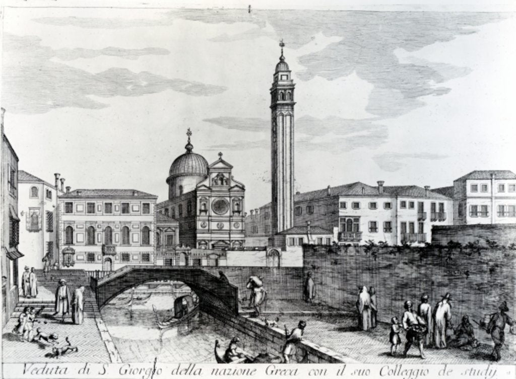 Detail of View of San Giorgio dei Greci and the Flanginian School, Venice by Italian School