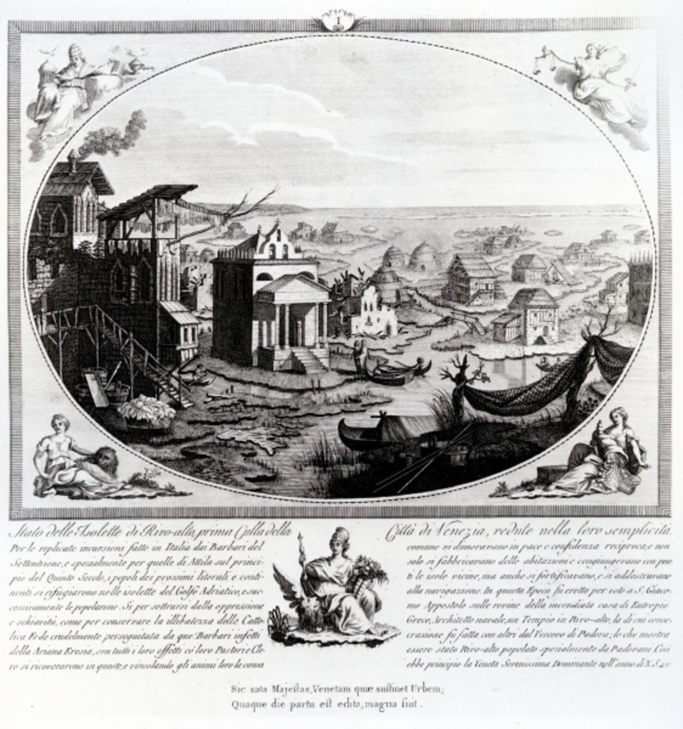 Detail of Early Settlement of Venice by Italian School