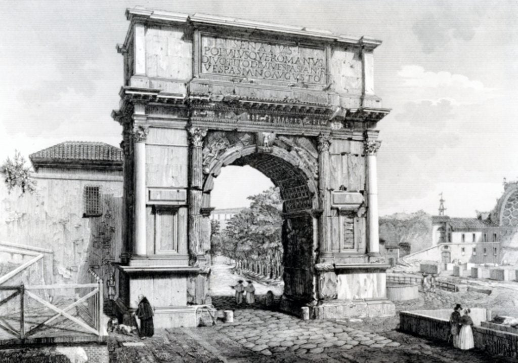Detail of Arch of Titus, part of a series of 'Views of Rome', 1845 by Carlo Piccoli