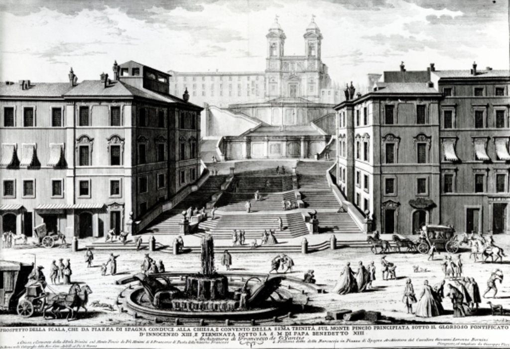 Detail of Piazza di Spagna, c.1740 by Giuseppe Vasi