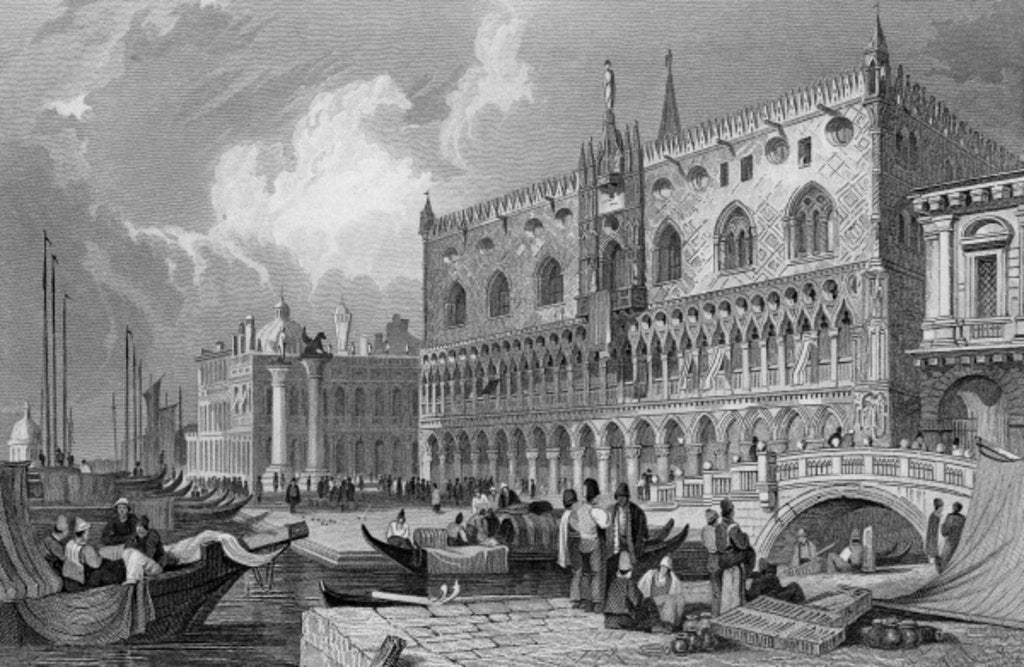 Detail of The Grand Canal and Doge's Palace, Venice by Samuel Prout