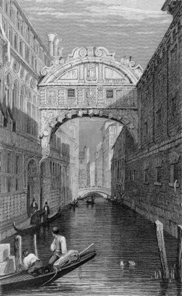 Detail of The Bridge of Sighs, Venice, engraved by Robert Wallis, 1829 by Samuel Prout