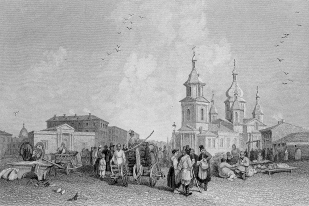 Detail of The Haymarket, St. Petersburg by Alfred Gomersal Vickers