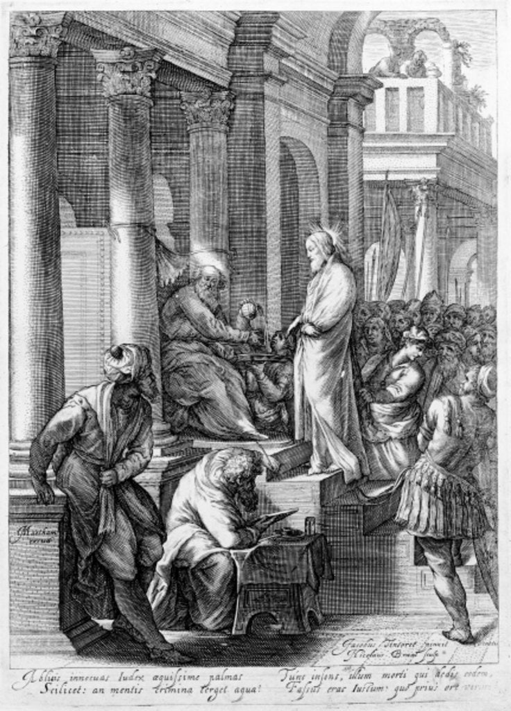 Detail of Christ before Pilate, engraved by Nicolaes Braeu by Jacopo Robusti Tintoretto