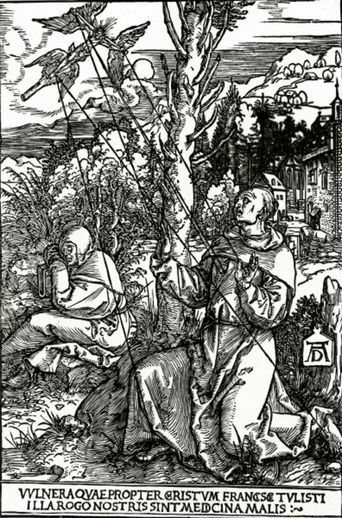 Detail of St. Francis receiving the Stigmata by Albrecht Dürer or Duerer