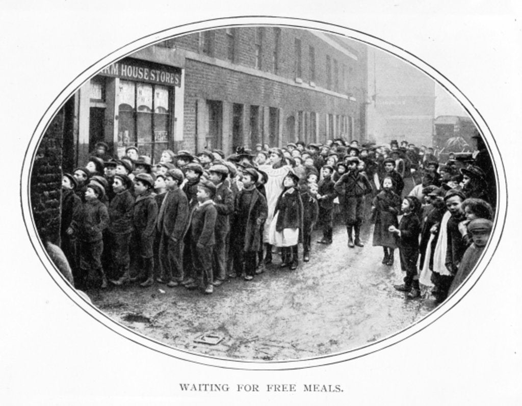 Detail of Waiting for free meals by English Photographer