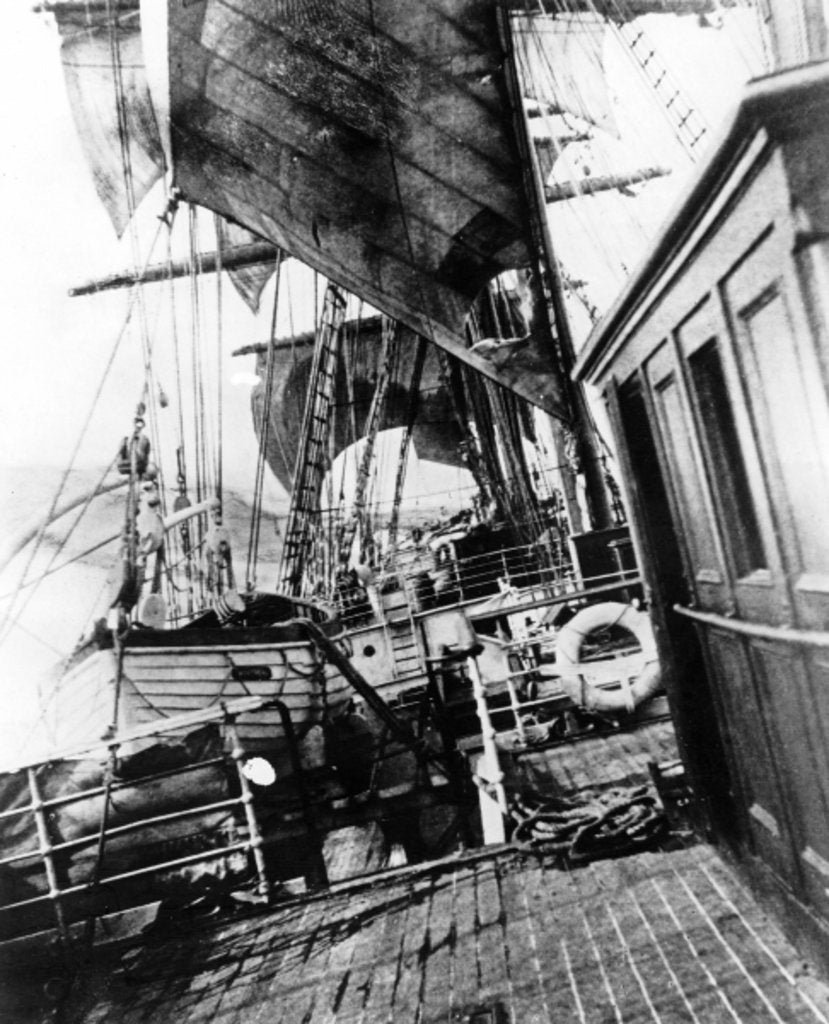 Detail of Onboard a Sailing Ship in Rough Seas by English Photographer