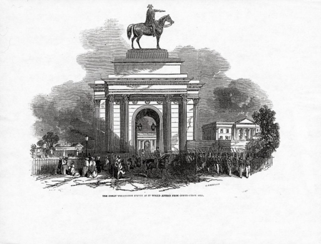 Detail of The Great Wellington Statue as it would appear from Constitution Hill by Ebenezer Landells