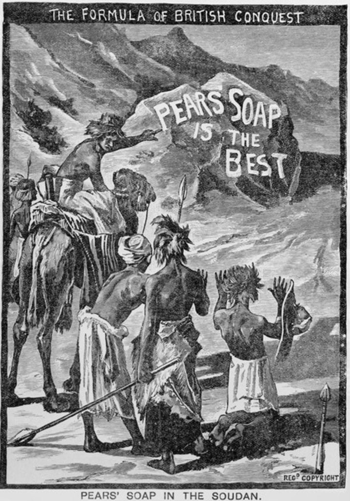 Detail of Advertisment for Pears Soap, 'The Formula of British Conquest, Pears Soap in the Soudan', 1884 by English School