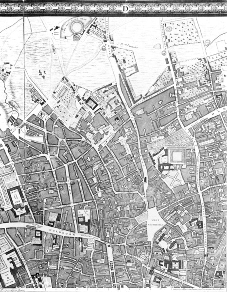Detail of A Map of Clerkenwell, City of London, 1746 by John Rocque