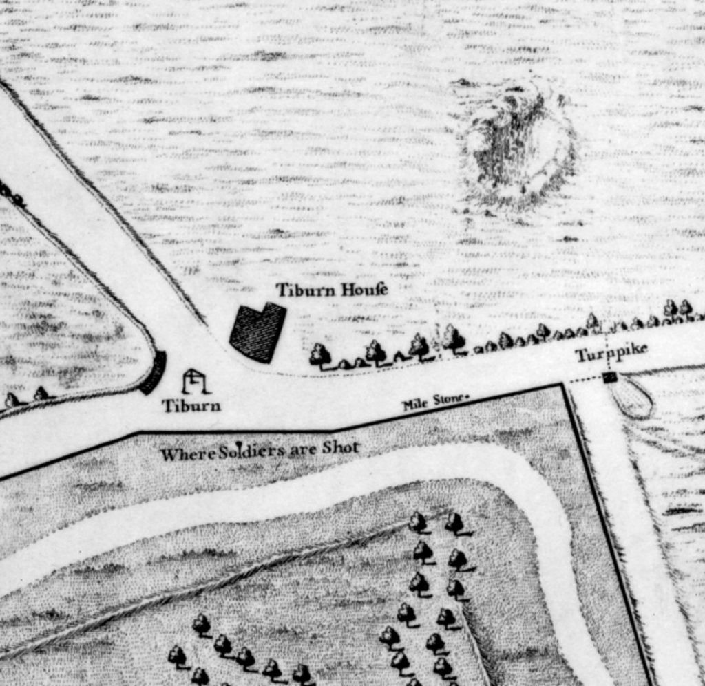 Detail of A Map of Tyburn, 1746 by John Rocque